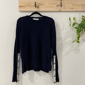 La Ligne Blue Sweater With Buttons on sleeve
